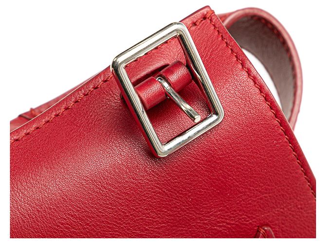 Big Bag Céline Borsa a secchiello incrociata in pelle rossa Celine Rosso - vista 9