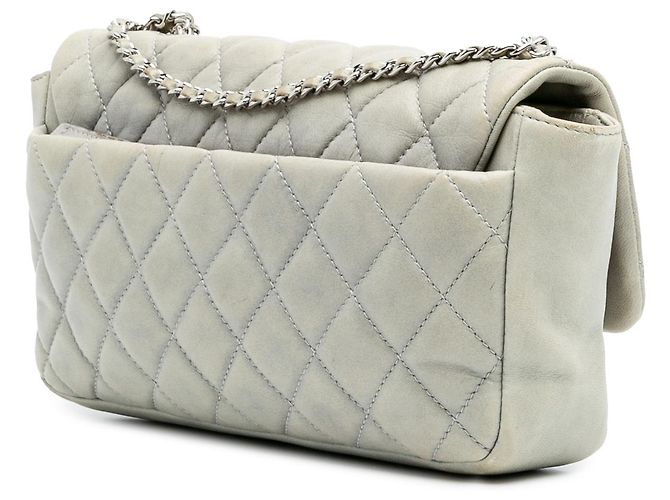 Coco rain Chanel Grau Mittel Gequiltetes Lammleder Coco Regen Klappe Braun - Ansicht 2