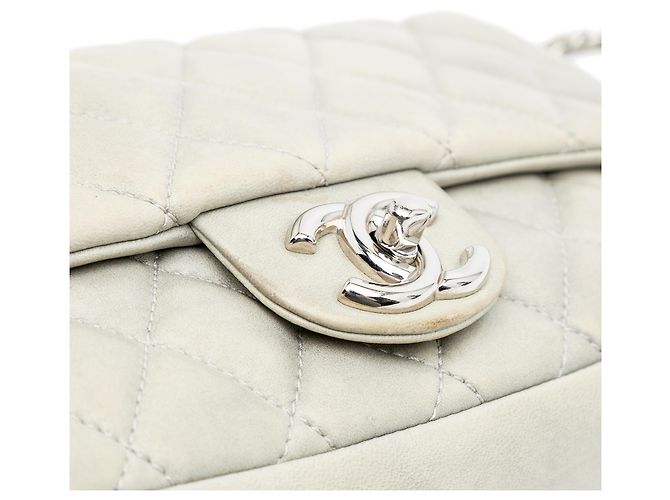 Coco rain Chanel Grau Mittel Gequiltetes Lammleder Coco Regen Klappe Braun - Ansicht 8