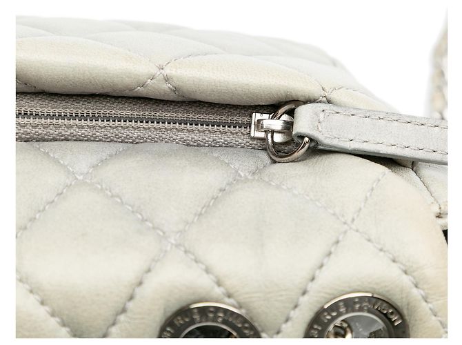 Coco rain Chanel Grau Mittel Gequiltetes Lammleder Coco Regen Klappe Braun - Ansicht 9