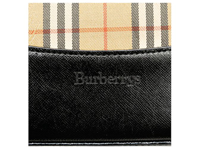 Burberry Beige Haymarket Check Canvas Handbag - view 8