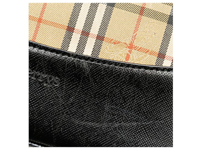 Burberry Beige Haymarket Check Canvas Handbag - view 9
