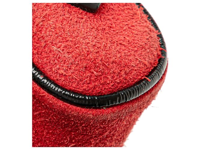 Gucci Mini Borsa a Tracolla Ophidia in Suede Rosso con Banda Web - vista 9