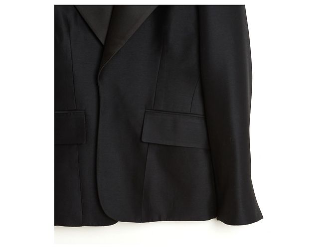 Céline 2016 Smokingjacke FR42 Schwarz Ohne Knöpfe Voluminöse Jacke UK14 US12 Celine - Ansicht 2