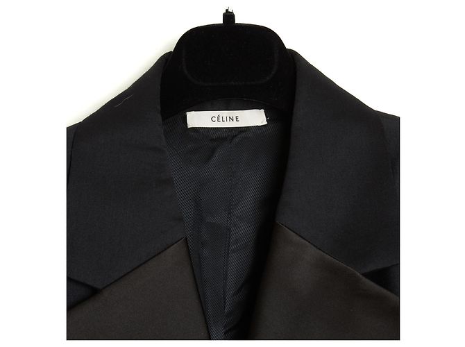 Céline 2016 Smokingjacke FR42 Schwarz Ohne Knöpfe Voluminöse Jacke UK14 US12 Celine - Ansicht 3