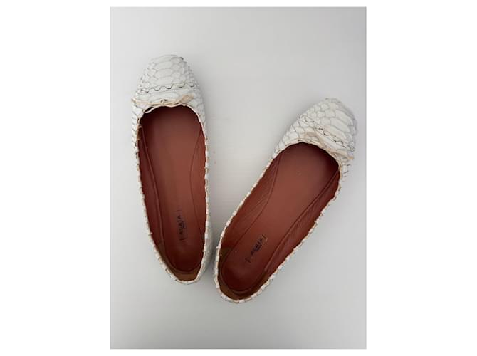 Alaïa Ballerinas aus Python Leder weiß - Ansicht 2