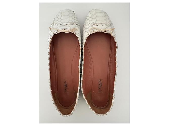 Alaïa Ballerinas aus Python Leder weiß - Ansicht 3