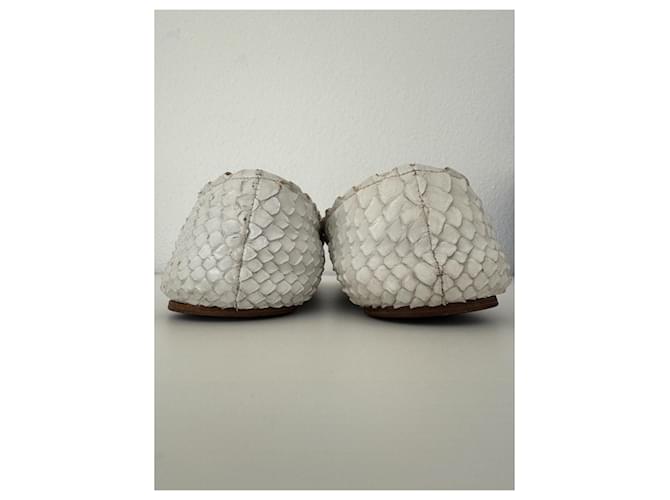 Alaïa Ballerinas aus Python Leder weiß - Ansicht 4