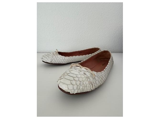 Alaïa Ballerinas aus Python Leder weiß - Ansicht 6