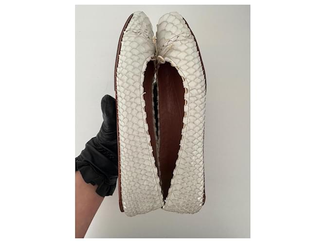 Alaïa Ballerinas aus Python Leder weiß - Ansicht 8