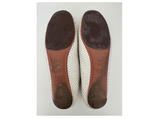 Alaïa Ballerinas aus Python Leder weiß - Ansicht 9