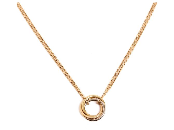 Collana Cartier Trinity mini modello Grigio Giallo Oro Rosa Trinity Necklace TPM D'oro - vista 2
