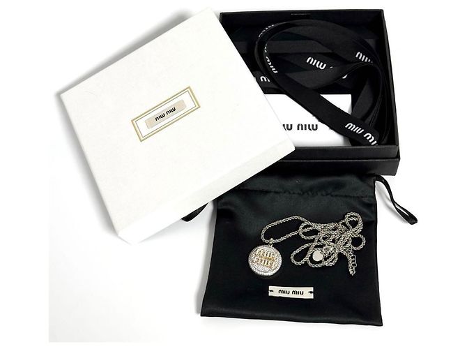 Collana pendente con logo pavé Miu Miu per donne - vista 10