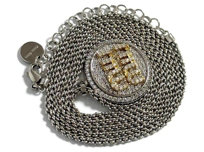 Collana pendente con logo pavé Miu Miu per donne - vista 2