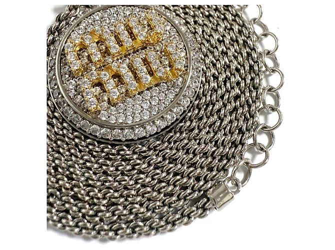 Collana pendente con logo pavé Miu Miu per donne - vista 3