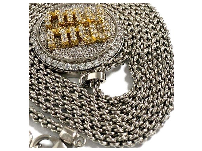 Collana pendente con logo pavé Miu Miu per donne - vista 4