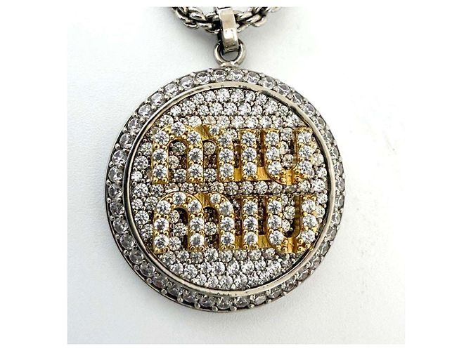 Collana pendente con logo pavé Miu Miu per donne - vista 6