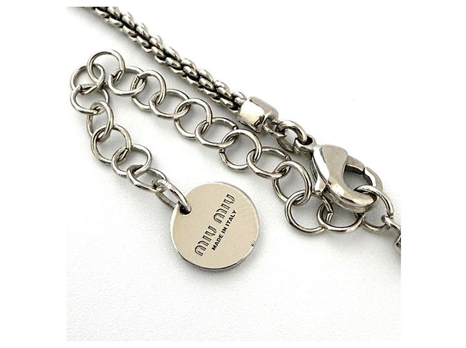 Collana pendente con logo pavé Miu Miu per donne - vista 7
