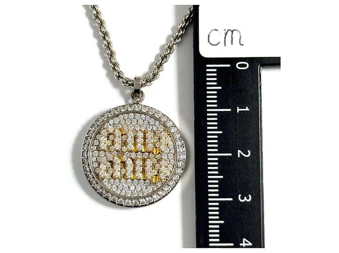 Collana pendente con logo pavé Miu Miu per donne - vista 8