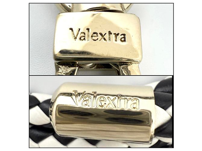 Cinghia in pelle Valextra per borse Nero Bianco - vista 10