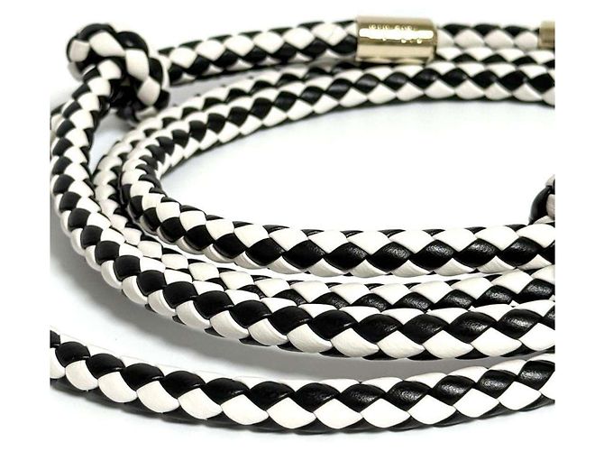 Cinghia in pelle Valextra per borse Nero Bianco - vista 6