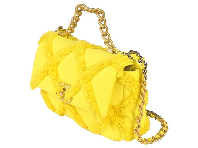 Borsa a spalla matelassé Chanel 19 con catena Giallo - vista 2