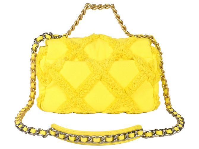 Borsa a spalla matelassé Chanel 19 con catena Giallo - vista 3