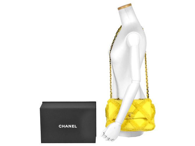Borsa a spalla matelassé Chanel 19 con catena Giallo - vista 8