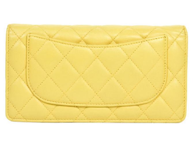 Timeless Cartera larga de matelás clásico atemporal Chanel Amarillo - vista 2