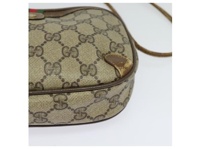 GUCCI GG Supreme Web Sherry Line Borsa a Spalla PVC Beige 89 02 066 Auth BA1300 - vista 14