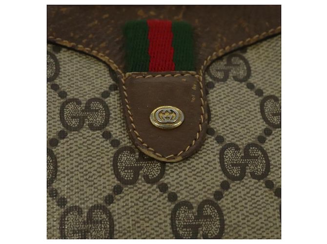 GUCCI GG Supreme Web Sherry Line Borsa a Spalla PVC Beige 89 02 066 Auth BA1300 - vista 17