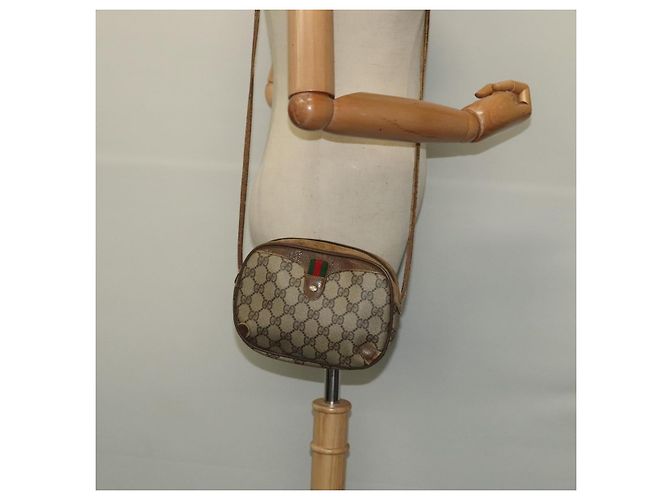 GUCCI GG Supreme Web Sherry Line Borsa a Spalla PVC Beige 89 02 066 Auth BA1300 - vista 20