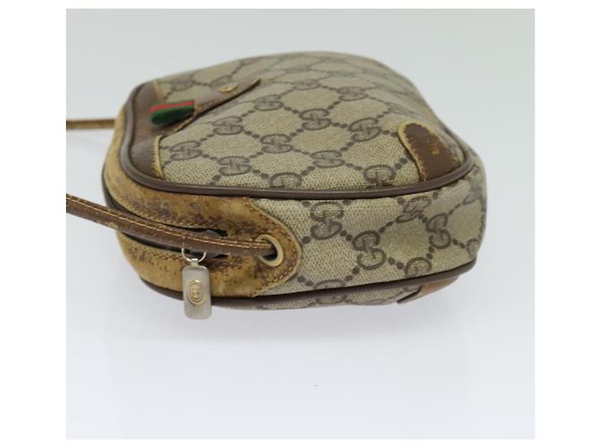 GUCCI GG Supreme Web Sherry Line Borsa a Spalla PVC Beige 89 02 066 Auth BA1300 - vista 3