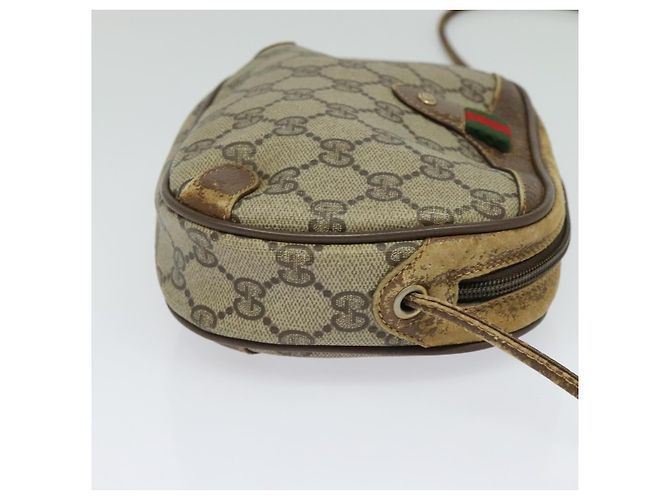 GUCCI GG Supreme Web Sherry Line Borsa a Spalla PVC Beige 89 02 066 Auth BA1300 - vista 4
