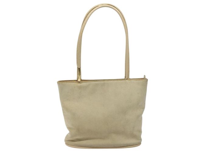 Borsa a Spalla GUCCI Camoscio Beige Oro Auth BA1297 D'oro - vista 13