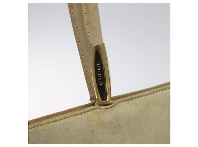 Borsa a Spalla GUCCI Camoscio Beige Oro Auth BA1297 D'oro - vista 17
