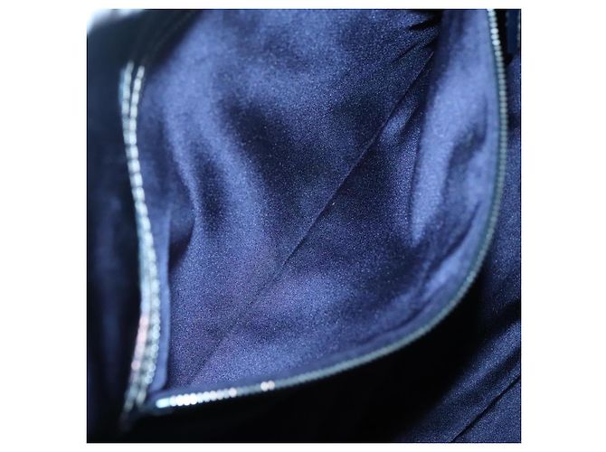 FENDI Zucchino Canvas Boston Tasche Navy Silber Authentisch 120038 Marineblau - Ansicht 21