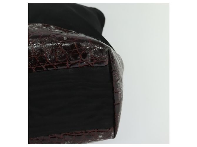 PRADA Bolso de mano de nailon negro y dorado Auth ti2990 - vista 14