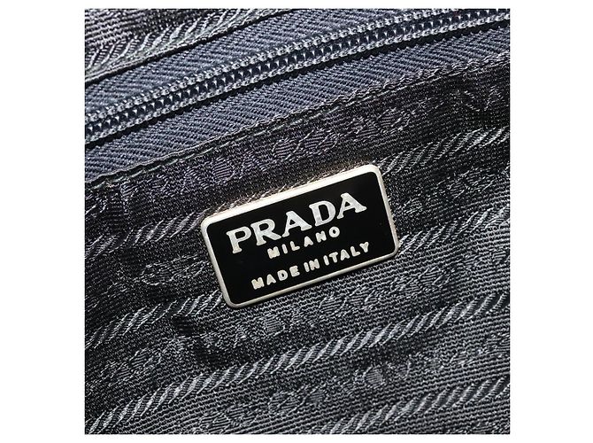 PRADA Bolso de mano de nailon negro y dorado Auth ti2990 - vista 17