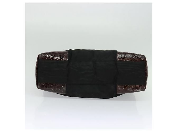 PRADA Bolso de mano de nailon negro y dorado Auth ti2990 - vista 5