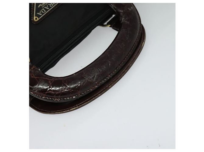 PRADA Bolso de mano de nailon negro y dorado Auth ti2990 - vista 7