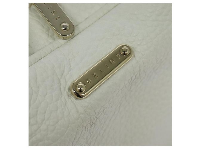 Céline Borsa a mano CELINE in pelle bianca e oro Auth 119467 Bianco D'oro - vista 10
