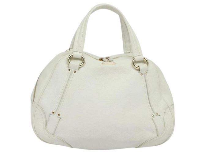 Céline Borsa a mano CELINE in pelle bianca e oro Auth 119467 Bianco D'oro - vista 13