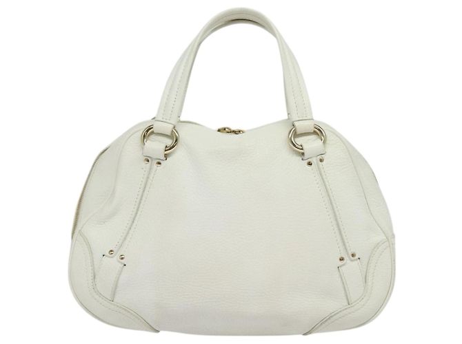 Céline Borsa a mano CELINE in pelle bianca e oro Auth 119467 Bianco D'oro - vista 2