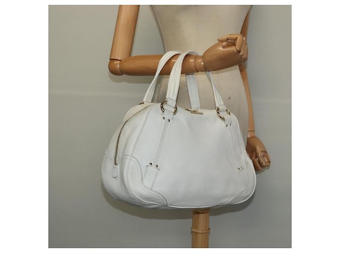 Céline Borsa a mano CELINE in pelle bianca e oro Auth 119467 Bianco D'oro - vista 21