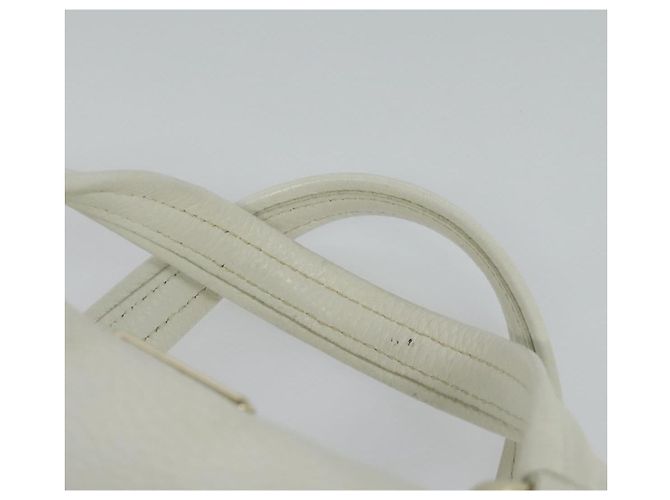Céline Borsa a mano CELINE in pelle bianca e oro Auth 119467 Bianco D'oro - vista 8