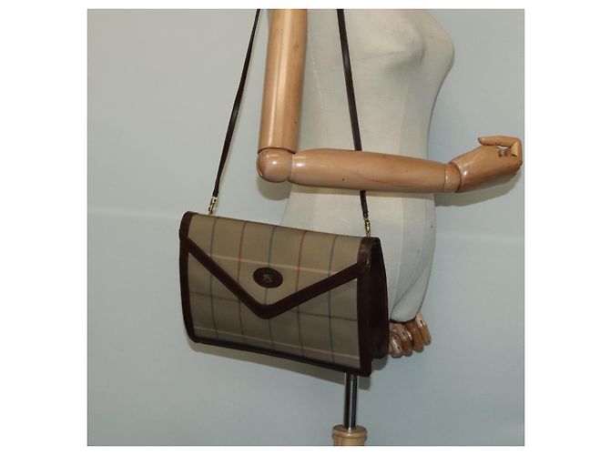 Autre Marque Burberrys Nova Check Schultertasche aus Canvas Beige Gold Auth bs24776 Golden - Ansicht 21