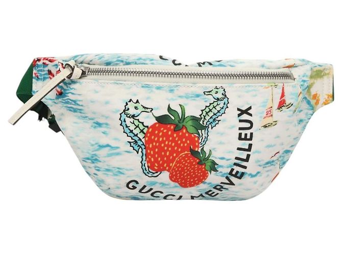 GUCCI Marsupio per bambini in nylon bianco e argento 502095 Auth ac3786 - vista 13