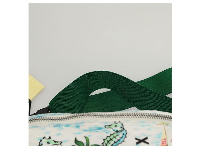 GUCCI Marsupio per bambini in nylon bianco e argento 502095 Auth ac3786 - vista 14