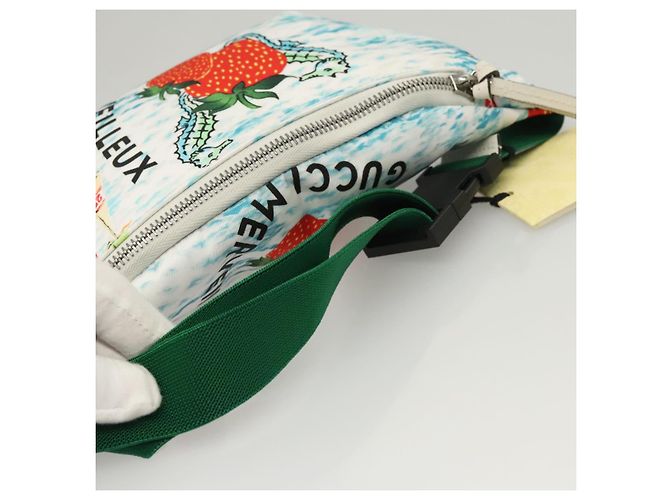 GUCCI Marsupio per bambini in nylon bianco e argento 502095 Auth ac3786 - vista 7